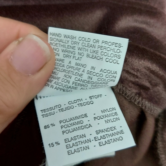 MaxMara stretch velvet faux wrapped side ruched long sleeve top - Picture 5 of 7